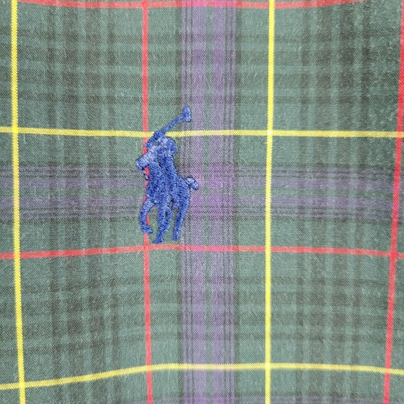 RALPH LAUREN Green Plaid Blake Cotton Long Sleeve Button Down Shirt SIZE XL - Picture 3 of 12